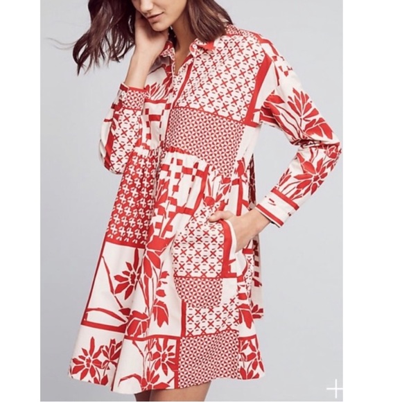 Anthropologie Dresses & Skirts - Anthropologie Maeve Printmaker Poplin Shirtdress